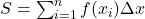 S = \sum_{i=1}^{n} f(x_i) \Delta x